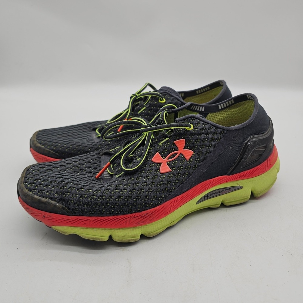 Under Armour Charged Speedform Gemini Dark Gray Neon Shoes Mens Size 10